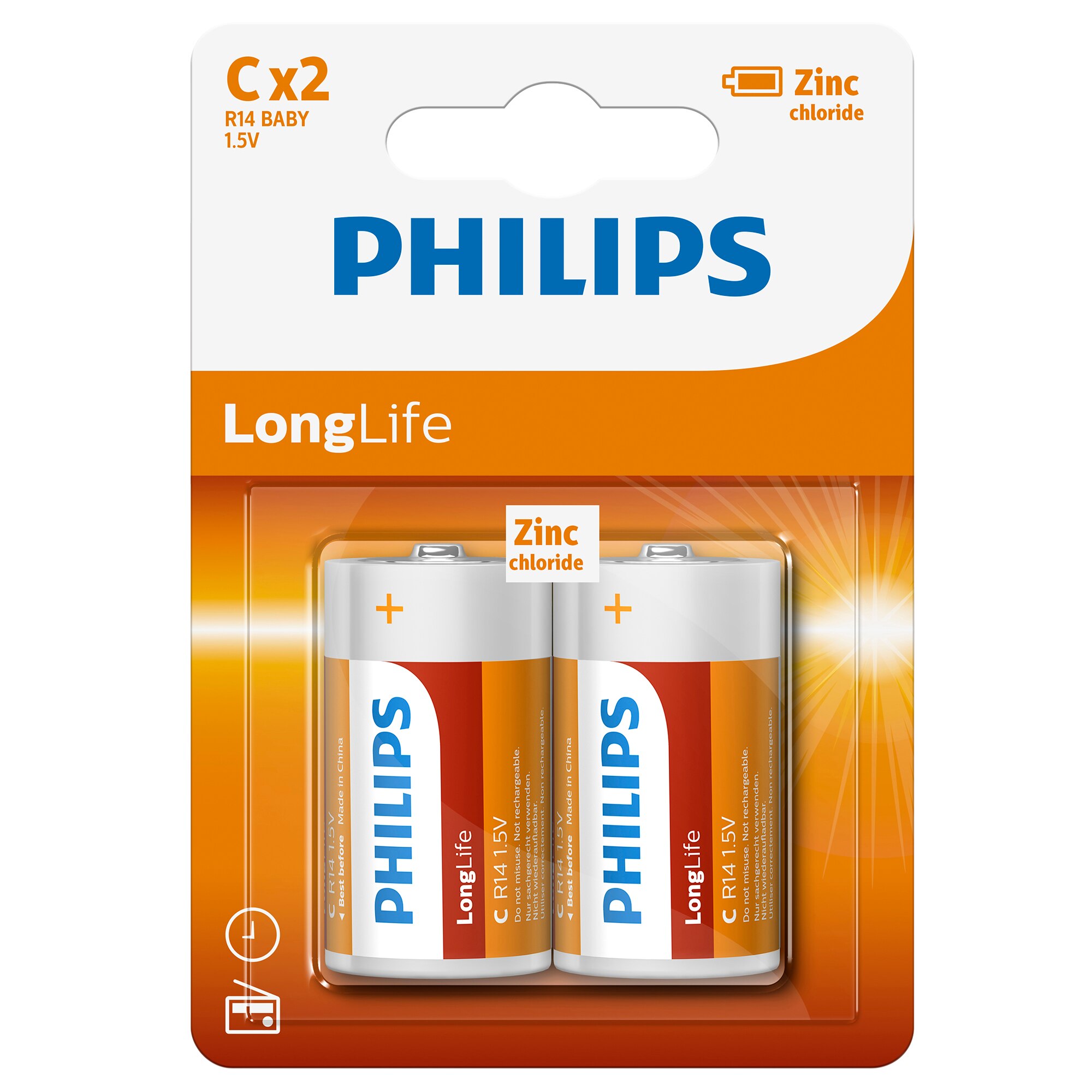 Baterii Philips LongLife C 2-blister